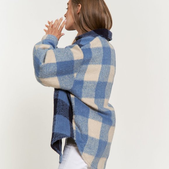 new LIMITED EDITION DAVI N DANI plaid shacket shirt jacket SM-3X western shabby - Picture 5 of 10